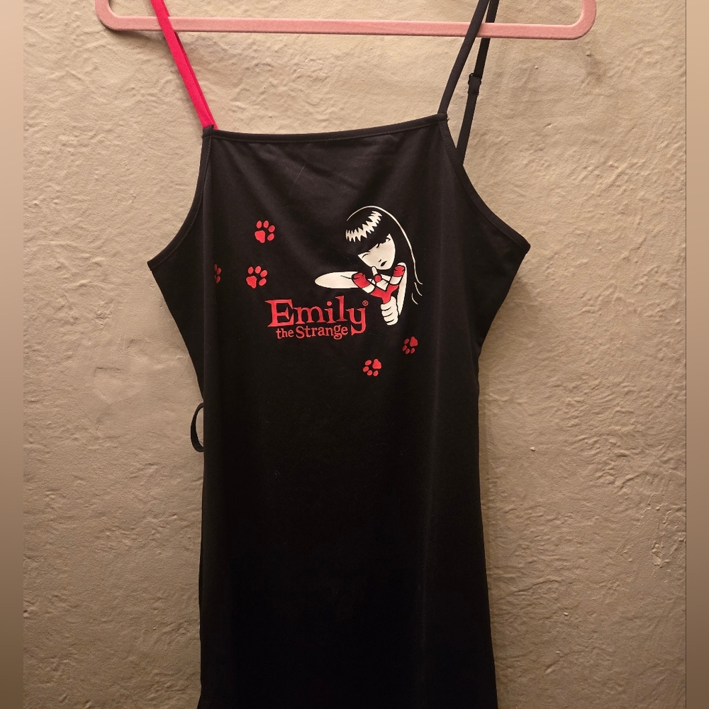 Emily the Strange Lace-Up Graphic Mini Dress – Gothic Y2K Alt